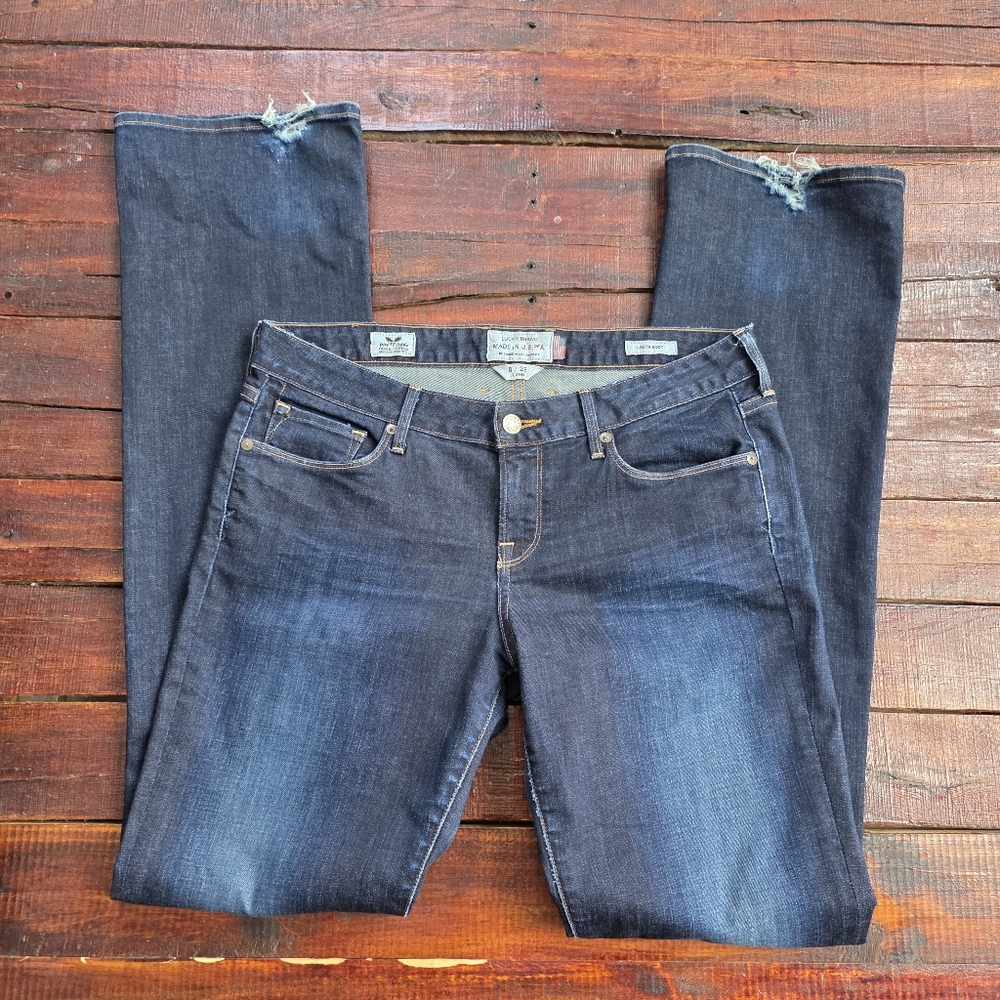 Lucky Brand Lolita Boot Made In The USA White Oak Selvedge Jeans Women Size 29